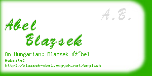 abel blazsek business card